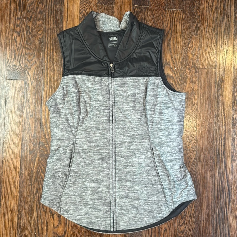 North Face color block full zip vest, size medium